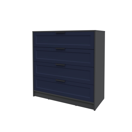 Kомод Тренд КТ-К100 (Антрацит ЛДСП/ Индиго ЛМДФ) Ш1000 В1020 Г451 Kомод Тренд КТ-К100 (Антрацит ЛДСП/ Индиго ЛМДФ) Ш1000 В1020 Г451